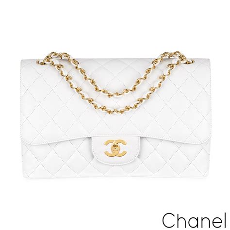 chanel classic white gold